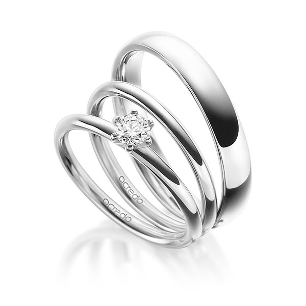 Tri-Set in witgoud 14 kt. met in totaal 0,25 ct. Briljant tw/si van acredo - A-1899-3 Tri-Set in witgoud 14 kt. met in totaal 0,25 ct. Briljant tw/si van acredo - A-1899-3