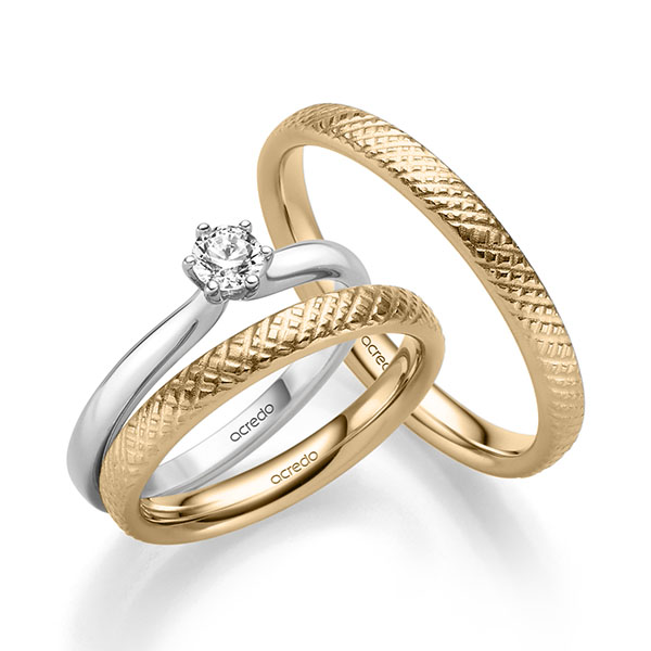 Tri-Set in witgoud 14 kt. met in totaal 0,25 ct. Briljant tw/si van acredo
