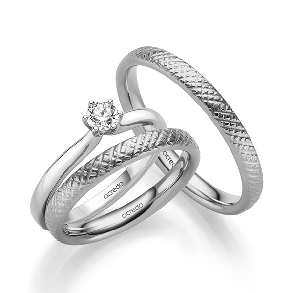 Tri-Set in witgoud 14 kt. met in totaal 0,25 ct. Briljant tw/si van acredo
