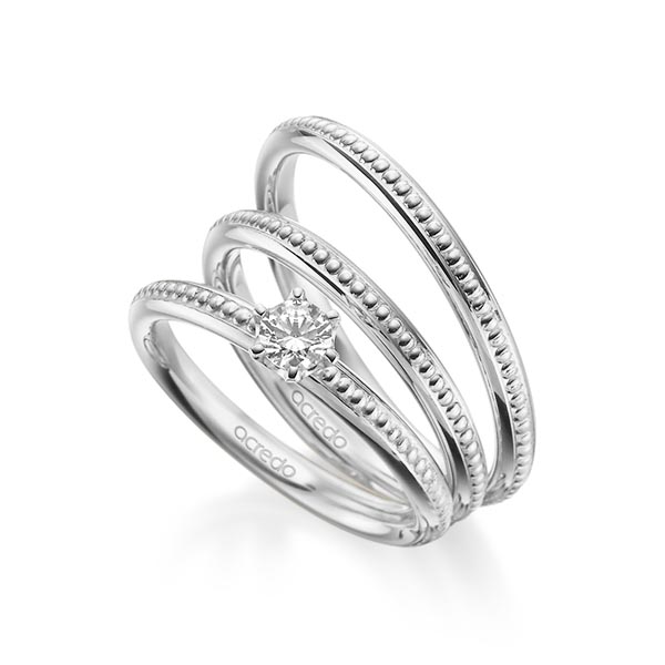 Tri-Set in witgoud 14 kt. met in totaal 0,25 ct. Briljanten tw/si van acredo
