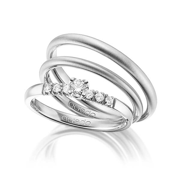 Tri-Set in witgoud 14 kt. met in totaal 0,27 ct. Briljanten tw/si van acredo