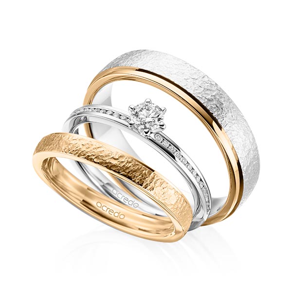 Tri-Set in witgoud 14 kt. met in totaal 0,39 ct. Briljant tw/si van acredo