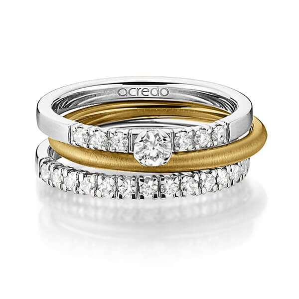 Tri-Set in witgoud 14 kt. met in totaal 0,59 ct. Briljanten & Briljant tw/si van acredo