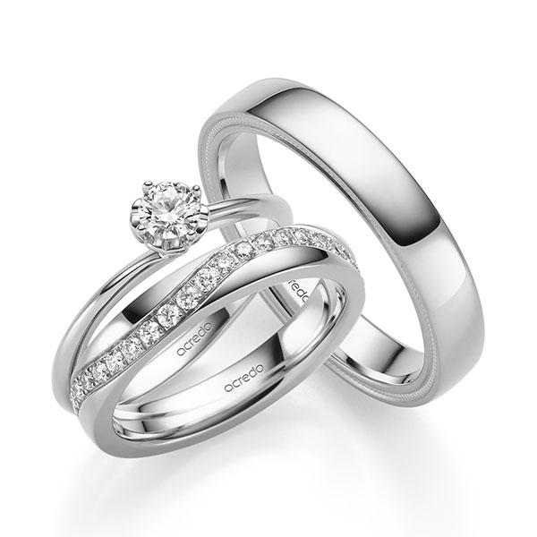 Tri-Set in witgoud 14 kt. met in totaal 0,85 ct. Briljant tw/si van acredo