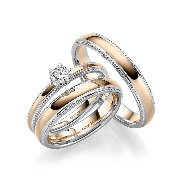 Tri-Set in witgoud 14 kt. Signature Goud 585 met 0,5 ct. Briljanten tw/si van acredo