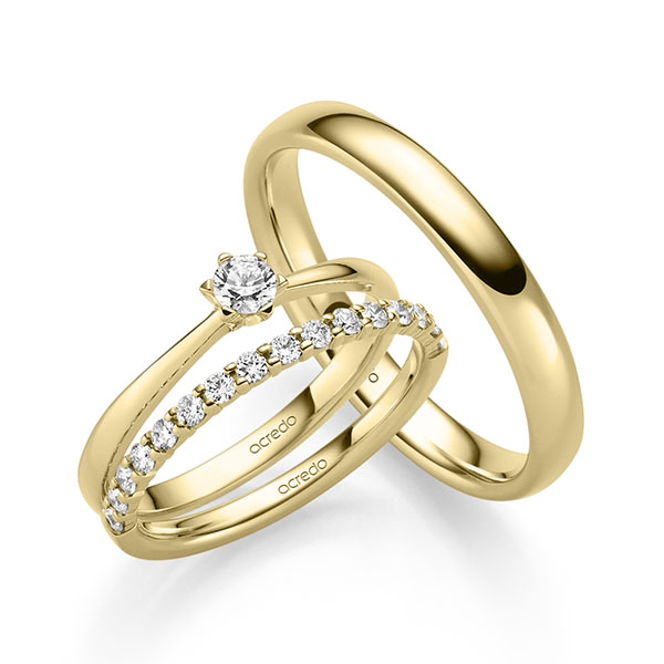 Triset in Gelbgold 585 mit zus. 0,47 ct. Brillant tw, si von acredo - A-2437-3 Triset in Gelbgold 585 mit zus. 0,47 ct. Brillant tw, si von acredo - A-2437-3