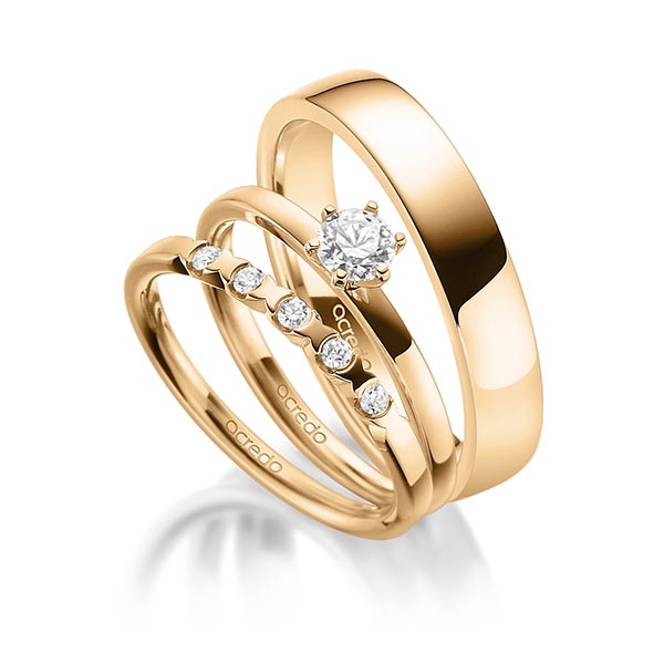 Triset in Roségold 585 mit 0,3 ct. + zus. 0,1 ct. Brillant tw, vs von acredo