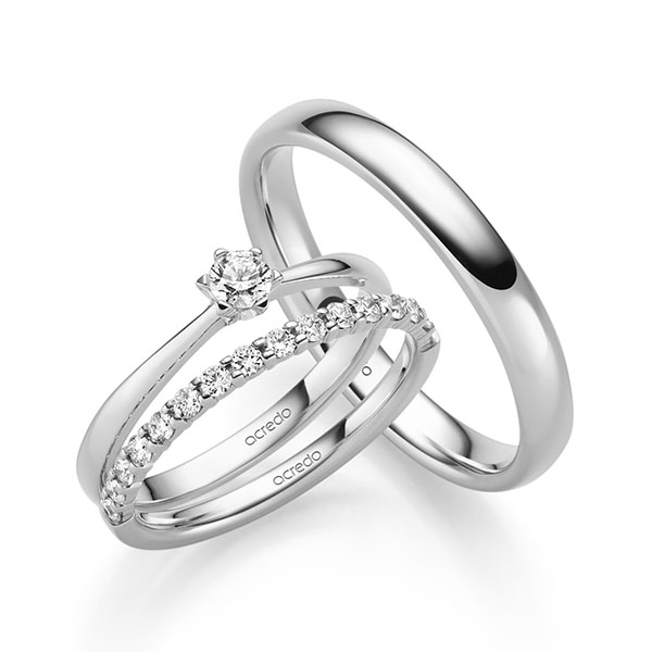 Triset in Weißgold 585 mit zus. 0,47 ct. Brillant tw, si von acredo