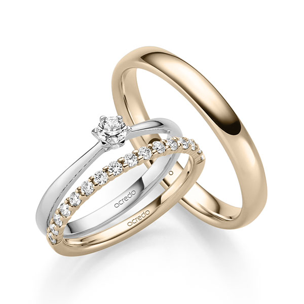 Triset in witgoud 14 kt. met in totaal 0,47 ct. Briljant tw/si van acredo