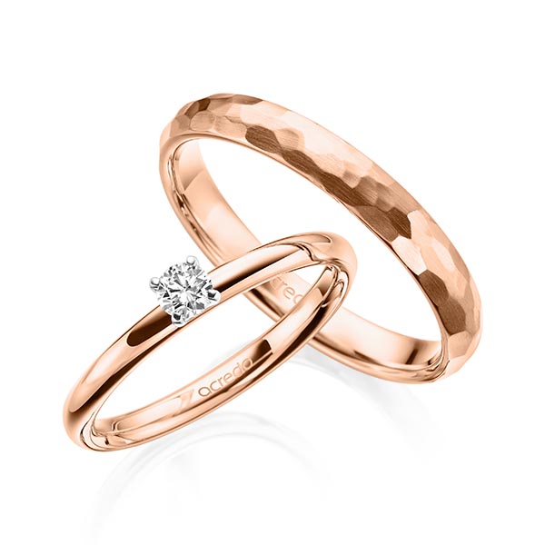 Verlobungsring Diamantring 0,15 ct. tw, si Rotgold 585 Weißgold 585 