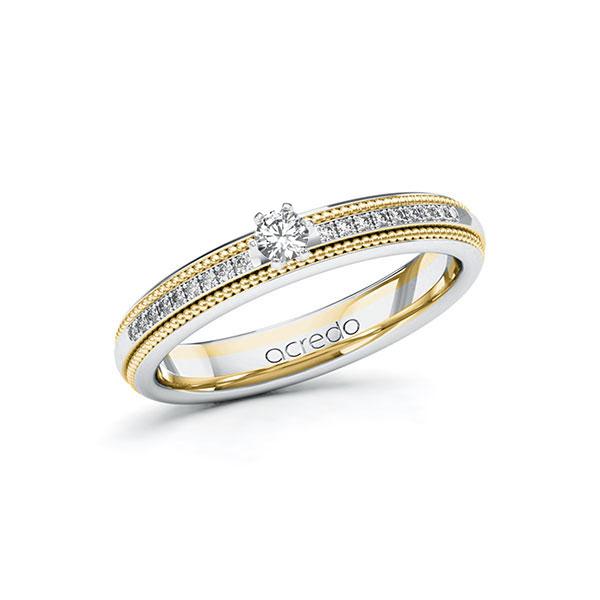 Verlobungsring Diamantring 0,19 ct. tw, si Weißgold 585 Gelbgold 585 