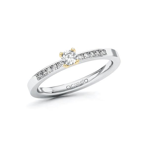 Verlobungsring Diamantring 0,25 ct. tw, si Weißgold 585 Gelbgold 585 