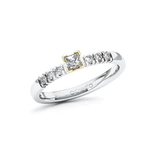 Verlobungsring Diamantring 0,27 ct. tw, si Weißgold 585 Gelbgold 585 