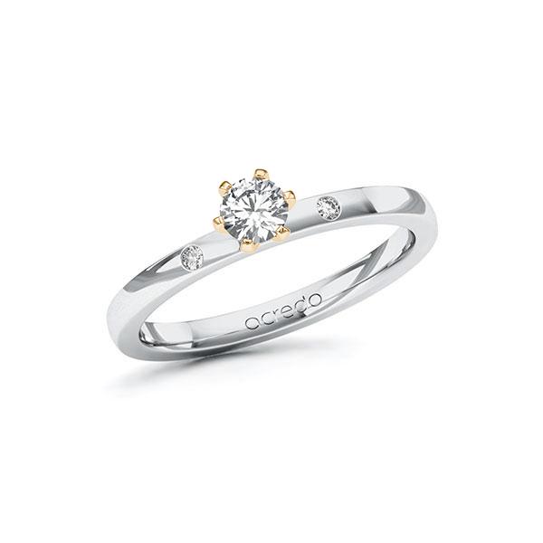 Verlobungsring Diamantring 0,27ct. tw, si Weißgold 585 Roségold 585 