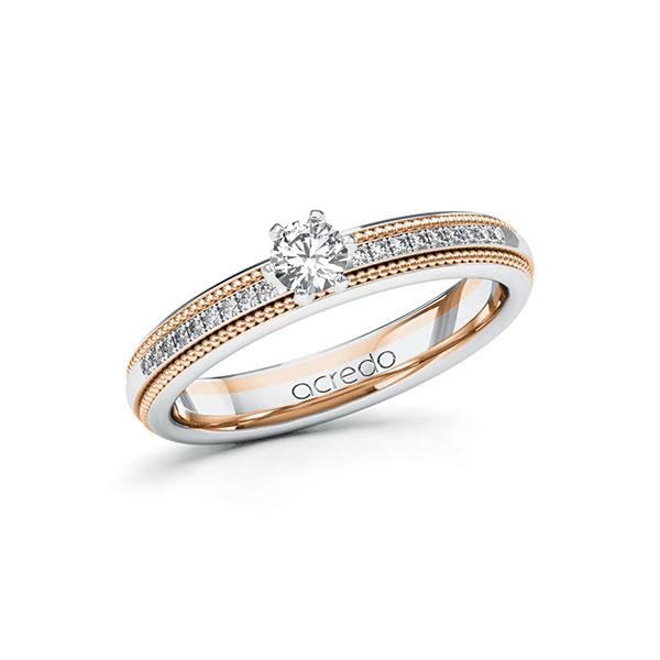 Verlobungsring Diamantring 0,29 ct. tw, si Weißgold 585 Rotgold 585 