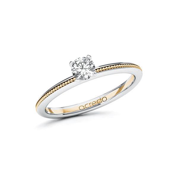 Verlobungsring Diamantring 0,3 ct. G SI Weißgold 585 Roségold 585 