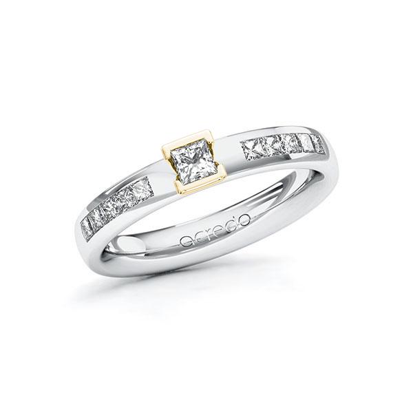 Verlobungsring Diamantring 0,45 ct. tw, si Weißgold 585 Gelbgold 585 