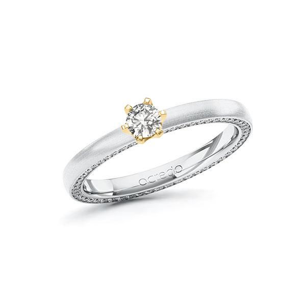 Verlobungsring Diamantring 0,49 ct. tw, si Weißgold 585 Gelbgold 585 