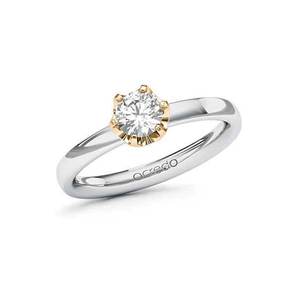 Verlobungsring Diamantring 0,5 ct. G VS Weißgold 585 Roségold 585 