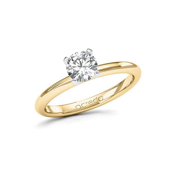 Verlobungsring Diamantring 0,7 ct. G SI Gelbgold 585 Weißgold 585 