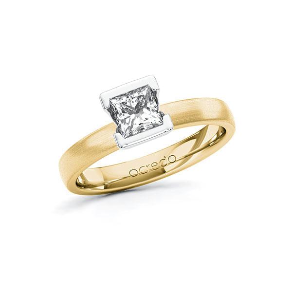 Verlobungsring Diamantring 0,7 ct. G VS Gelbgold 585 Weißgold 585 